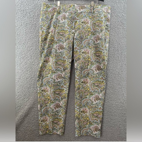 Ann Taylor Carnegie Crop Paisley Print Pants Size 14 - Picture 1 of 11